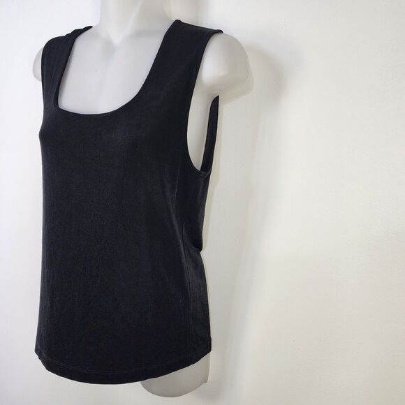 Chico's Travelers Womens Cami Tank Top Size 0 Small 4 Slinky Stretch Knit Black - Picture 5 of 8